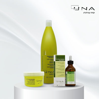 UNA Restoration Radiance Kit: Transforming Damaged Tresses to Brilliance